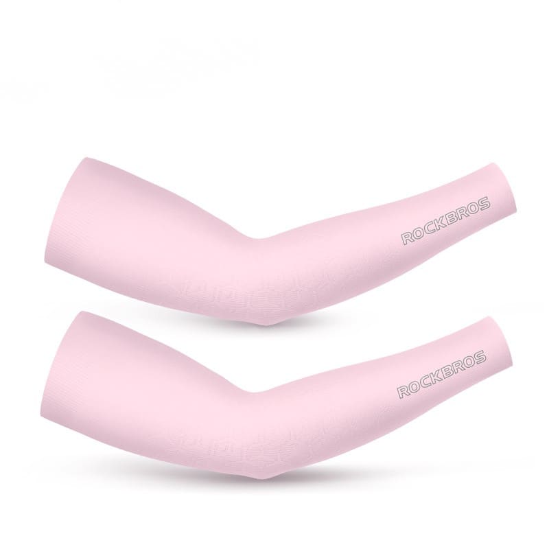 ROCKBROS Sun Protection Breathable Arm Sleeves with Elastic Fit for Cycling Running and Outdoor Sports
#Color_Pink
