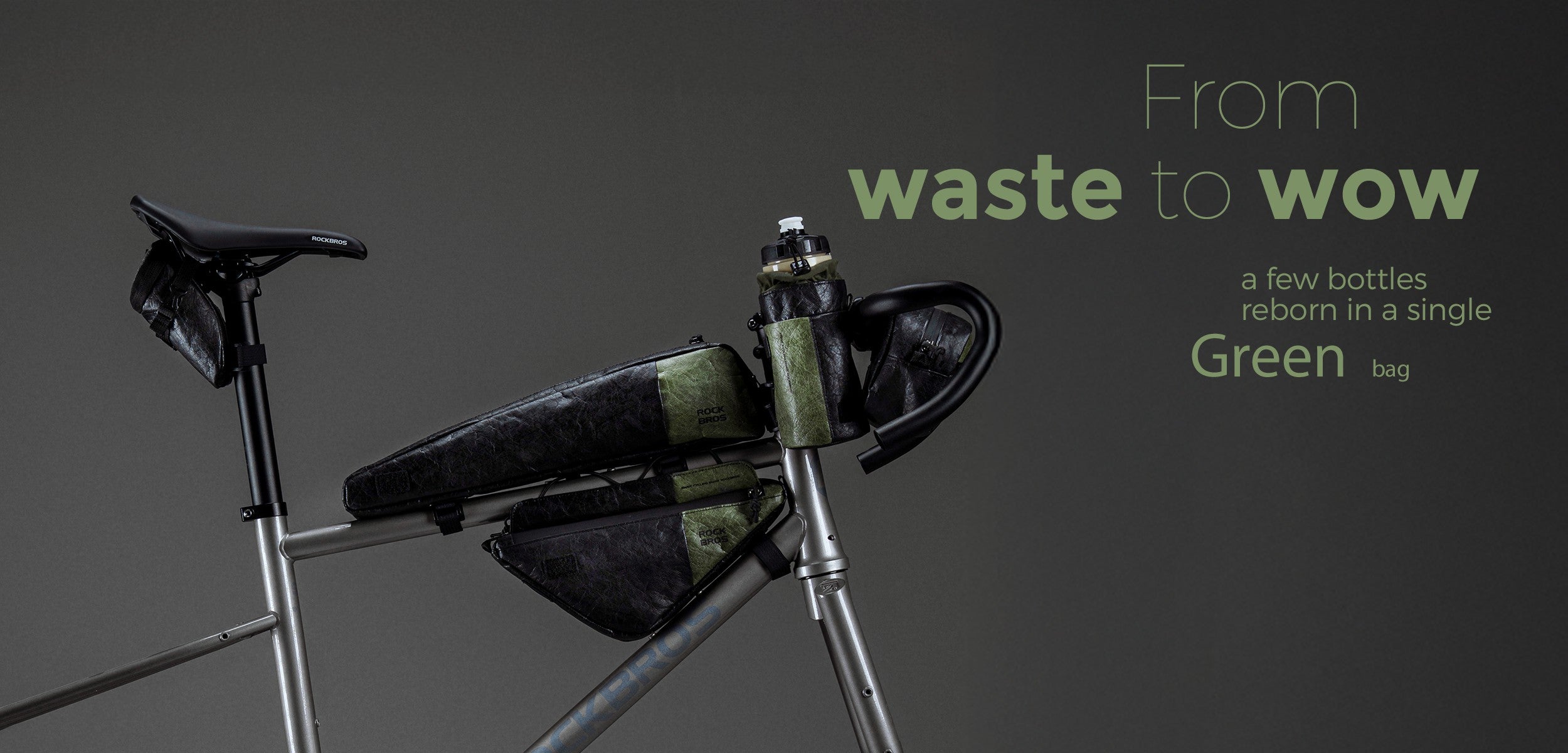 ROCKBROS eco-friendly bike bags made from sustainable materials for green commuting and outdoor cycling