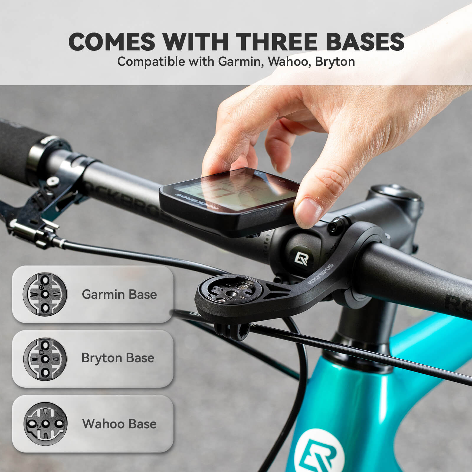 Streamline your bike cockpit with the ROCKBROS integrated out-front mount for a clean and organized handlebar.