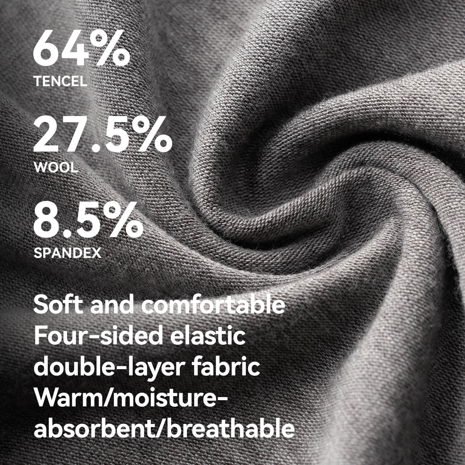 Close-up of Tencel Merino Wool fabric showing soft, breathable, and moisture-wicking texture.