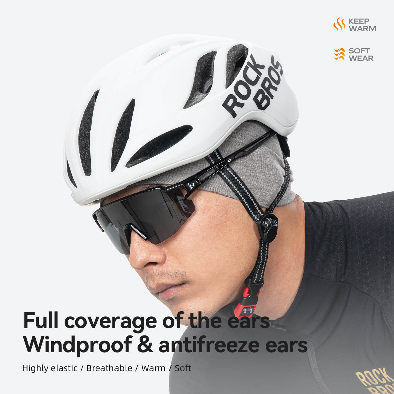 ROCKBROS Tencel Merino Wool Winter Cycling Cap, reversible thermal hat for cold weather riding.
