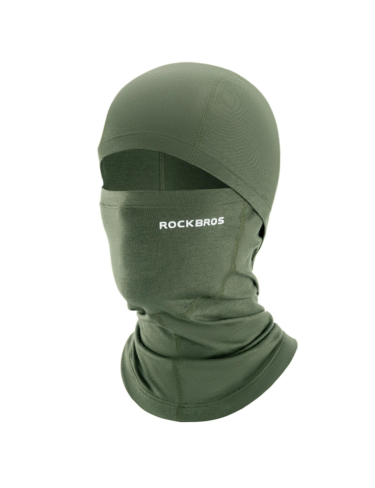 ROCKBROS Tencel and wool blend windproof balaclava for outdoor activities
#Color_Green