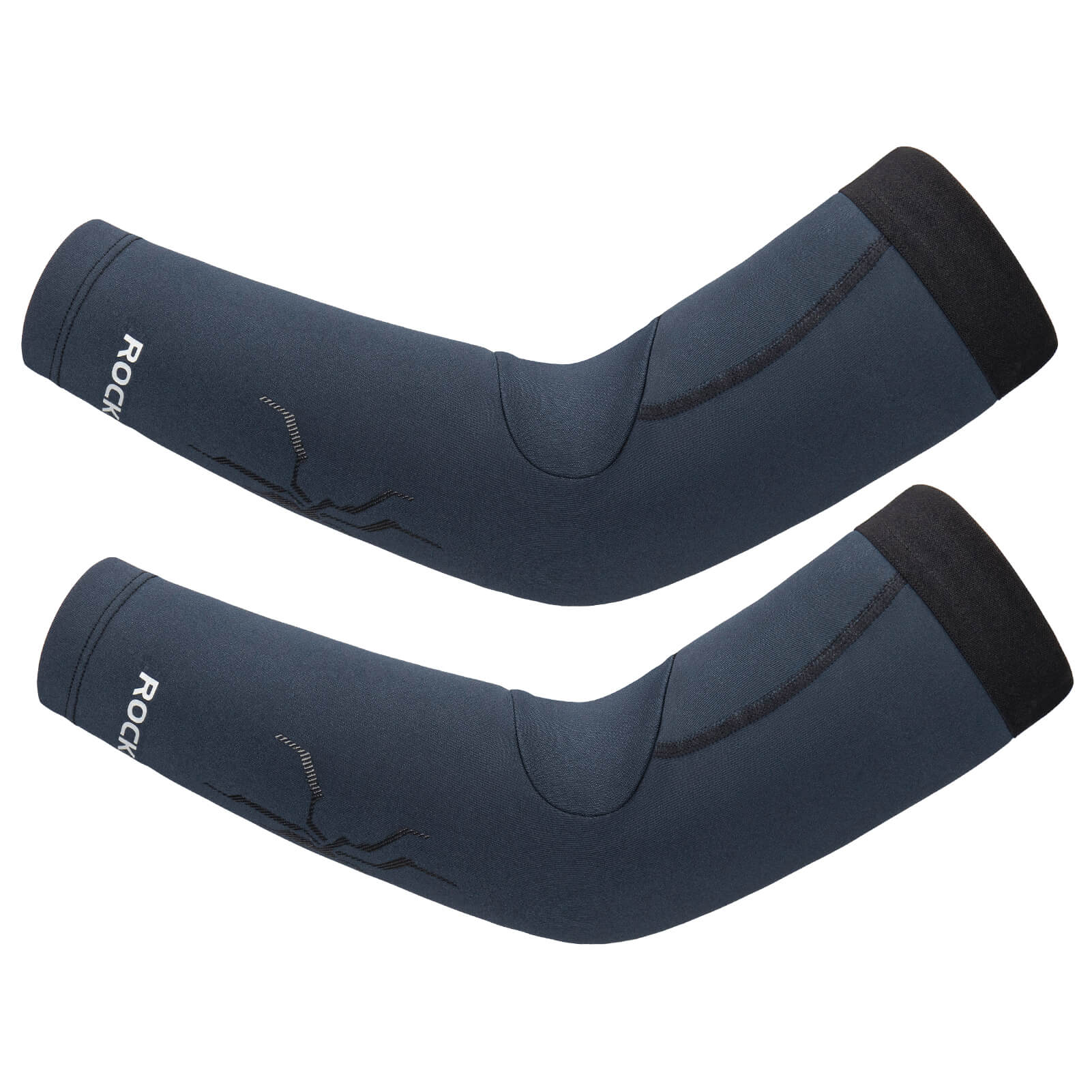 ROCKBROS thermal fleece arm warmers for cycling, running, and outdoor sports in cold weather
#Color_Blue Black