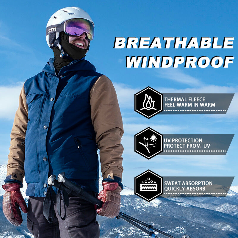 ROCKBROS black thermal windproof balaclava ski mask for winter cycling and outdoor sports
#Color_Black