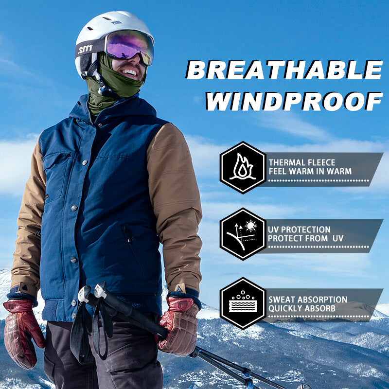 ROCKBROS army green thermal windproof balaclava ski mask for winter cycling and outdoor sports
#Color_Army Green