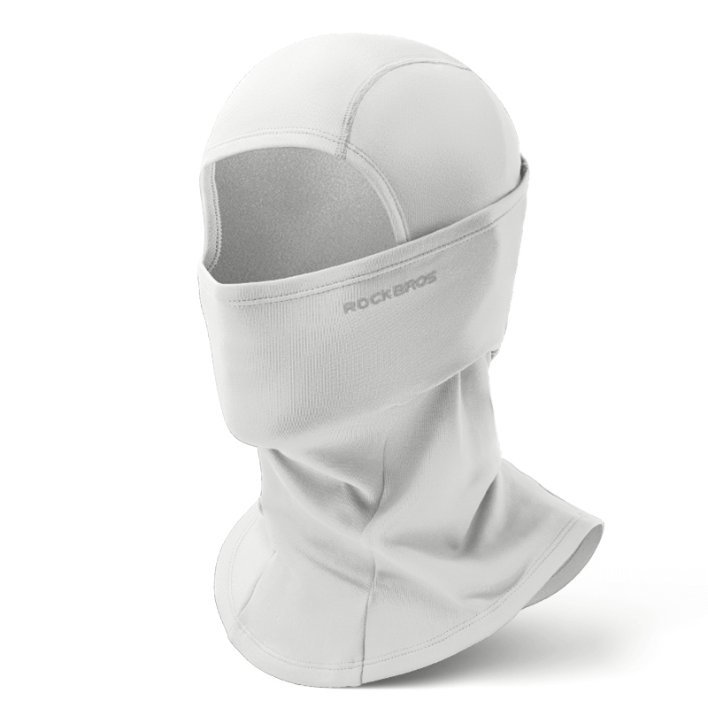ROCKBROS white thermal windproof balaclava ski mask for winter cycling and outdoor sports
#Color_White