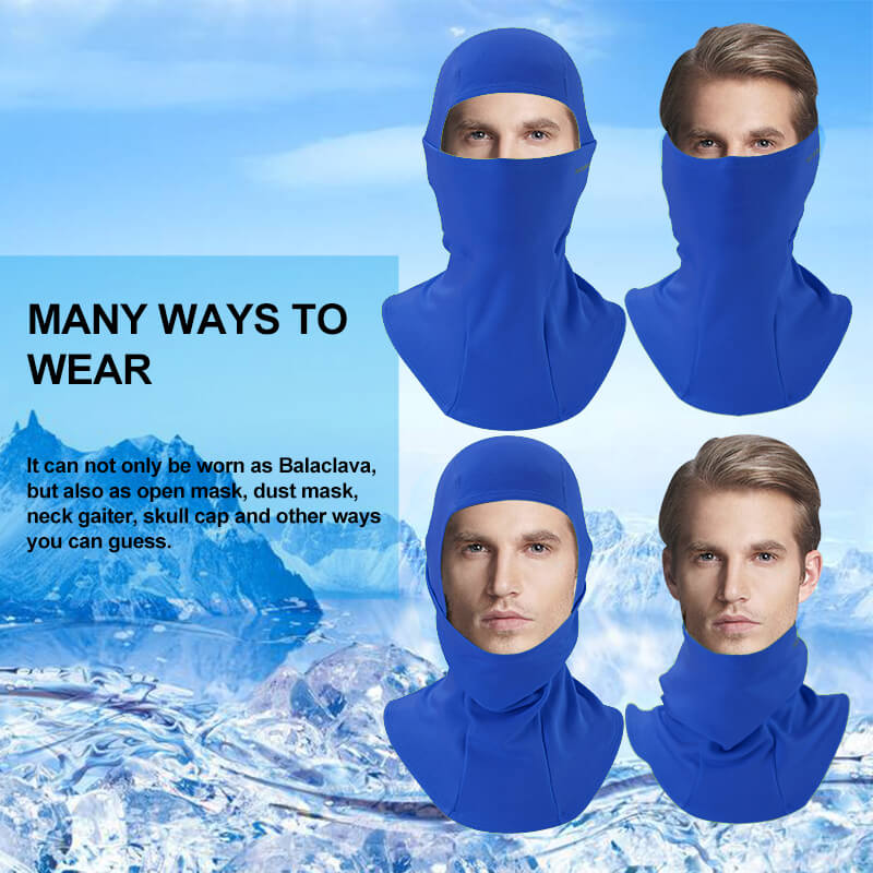 ROCKBROS blue thermal windproof balaclava ski mask for winter cycling and outdoor sports
#Color_Blue