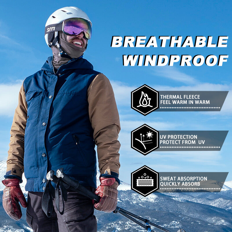 ROCKBROS cement gray thermal windproof balaclava ski mask for winter cycling and outdoor sports
#Color_Cement gray