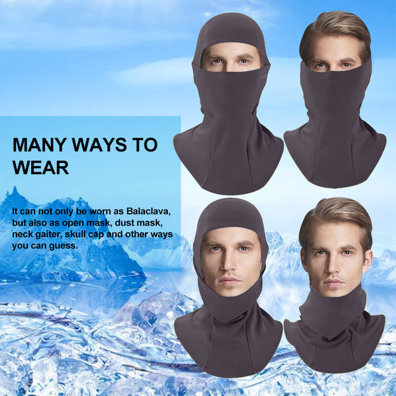 ROCKBROS cement gray thermal windproof balaclava ski mask for winter cycling and outdoor sports
#Color_Cement gray