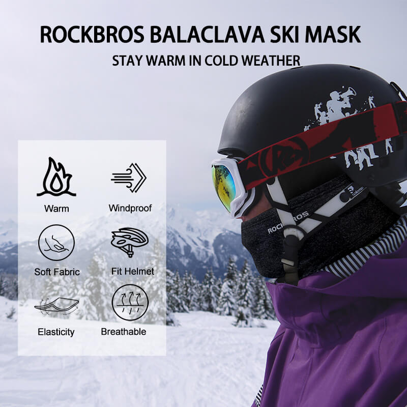 ROCKBROS dark gray thermal windproof balaclava ski mask for winter cycling and outdoor sports
#Color_Dark gray
