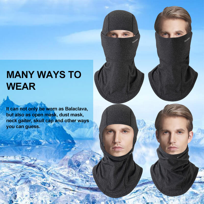 ROCKBROS dark gray thermal windproof balaclava ski mask for winter cycling and outdoor sports
#Color_Dark gray