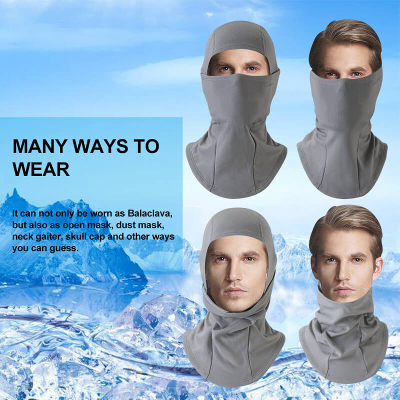 ROCKBROS grey thermal windproof balaclava ski mask for winter cycling and outdoor sports
#Color_Gray