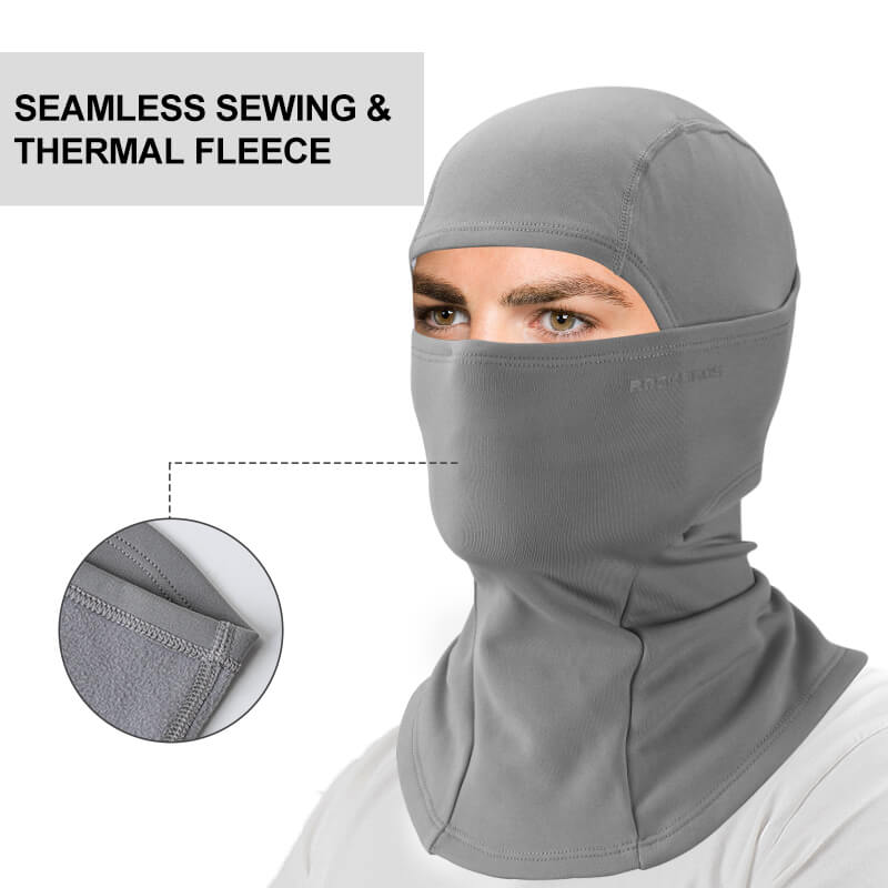 ROCKBROS grey thermal windproof balaclava ski mask for winter cycling and outdoor sports
#Color_Gray