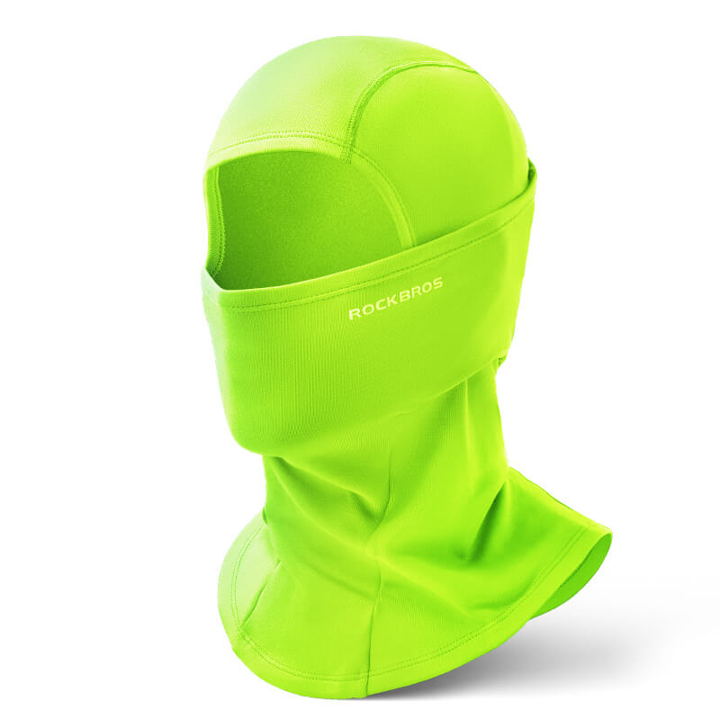 ROCKBROS neon green thermal windproof balaclava ski mask for winter cycling and outdoor sports
#Color_Neon green