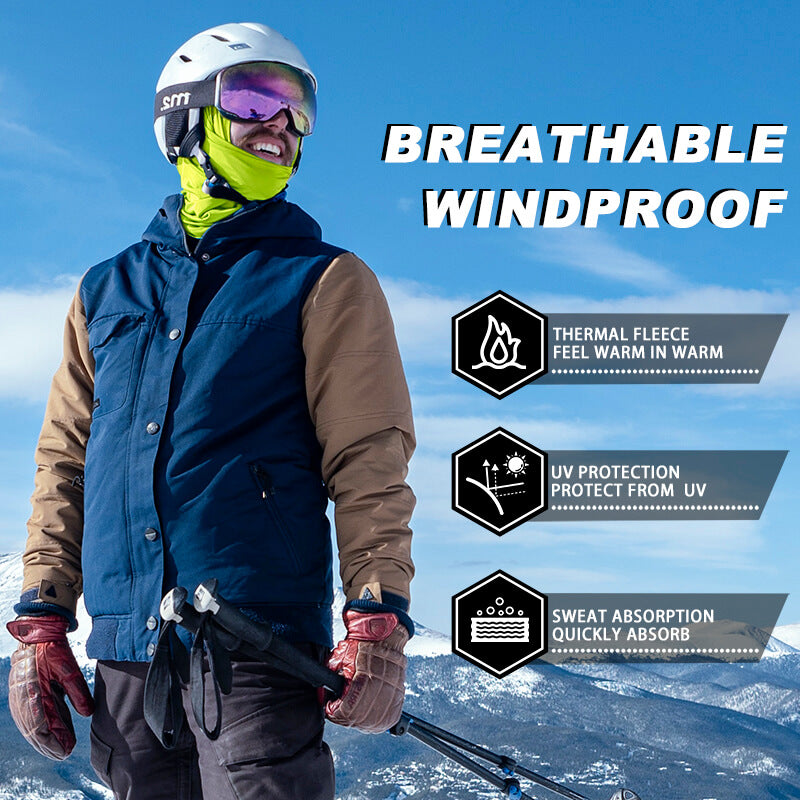 ROCKBROS neon green thermal windproof balaclava ski mask for winter cycling and outdoor sports
#Color_Neon green