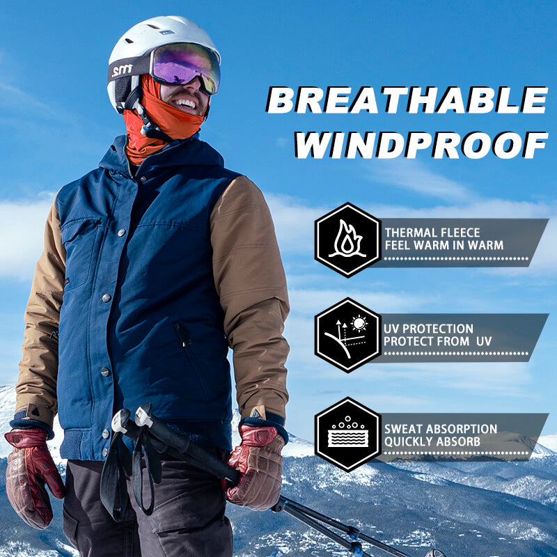 ROCKBROS orange thermal windproof balaclava ski mask for winter cycling and outdoor sports
#Color_Orange