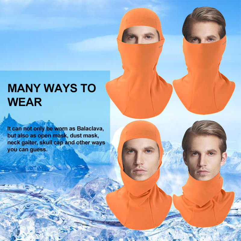 ROCKBROS orange thermal windproof balaclava ski mask for winter cycling and outdoor sports
#Color_Orange