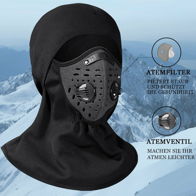 ROCKBROS Thermal Winter Balaclava with Integrated Breathing Mask and Filter for Cold Weather Protection