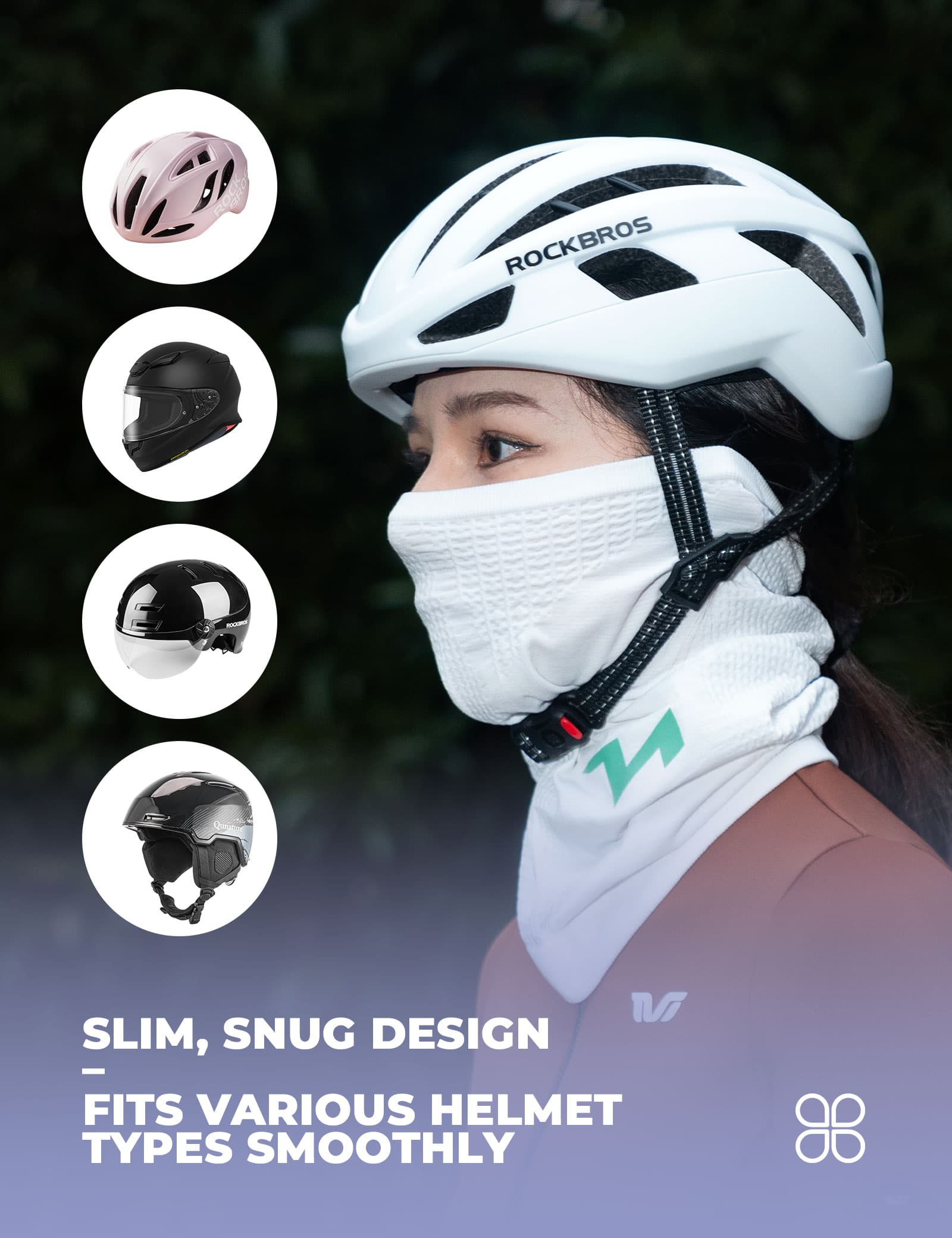 rockbros tvi womens knitted cycling neck gaiter windproof breathable warm for cycling commuting and outdoor use