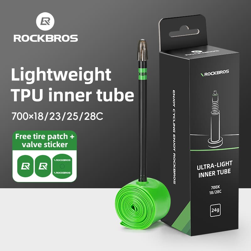 ROCKBROS Ultra-Light 24g TPU Puncture-Resistant Inner Tube 700x18/28C for Road Cycling