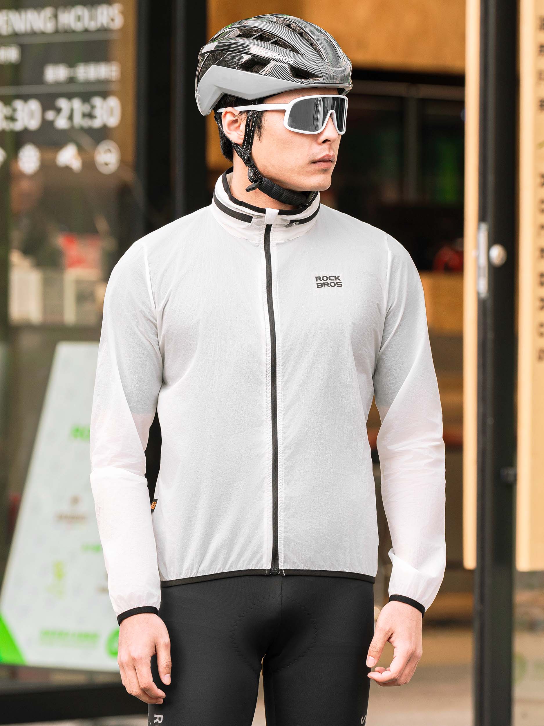 ROCKBROS Unisex Solar-Powered Glow Cycling Jacket - Lightweight Long Sleeve Bike Jacket