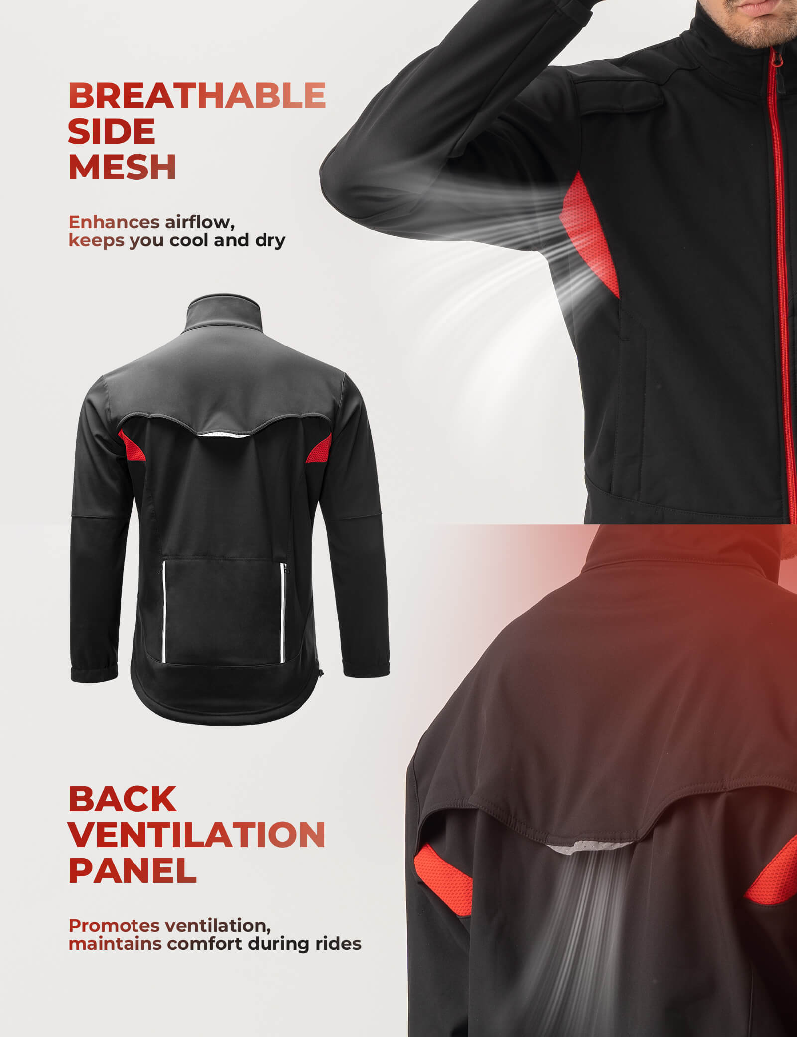 ROCKBROS unisex thermal winter cycling jacket for cold-weather rides