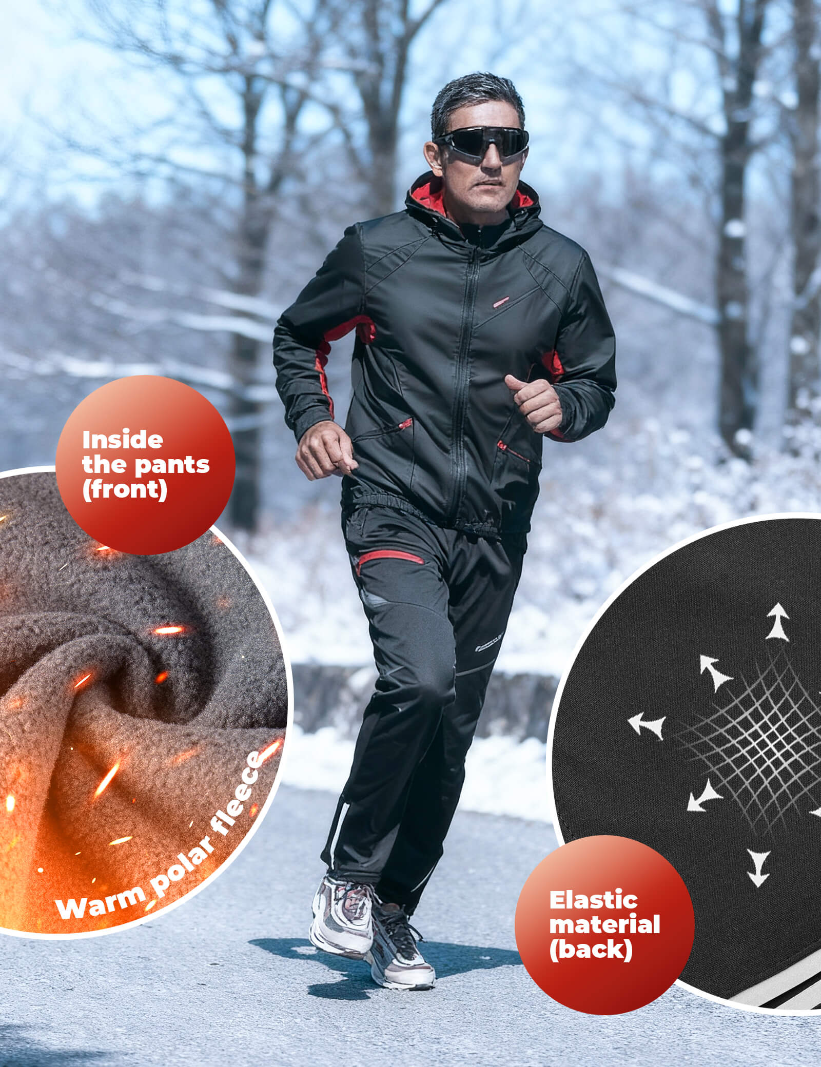 ROCKBROS unisex thermal winter cycling jacket for cold-weather rides