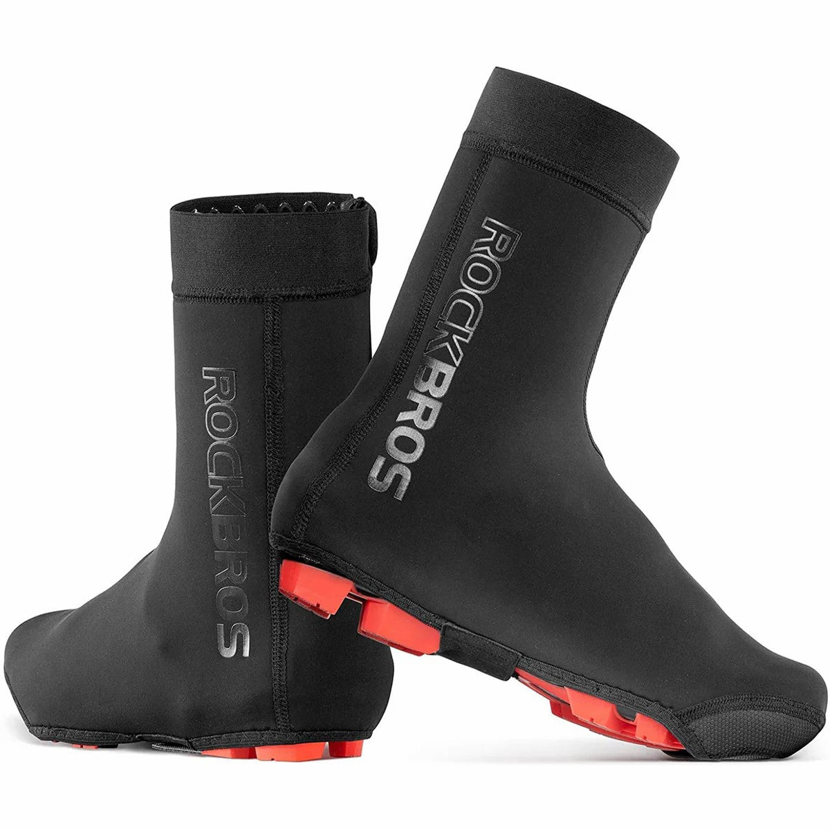 ROCKBROS warm cycling shoe covers, water-resistant and windproof, fleece-lined for comfort