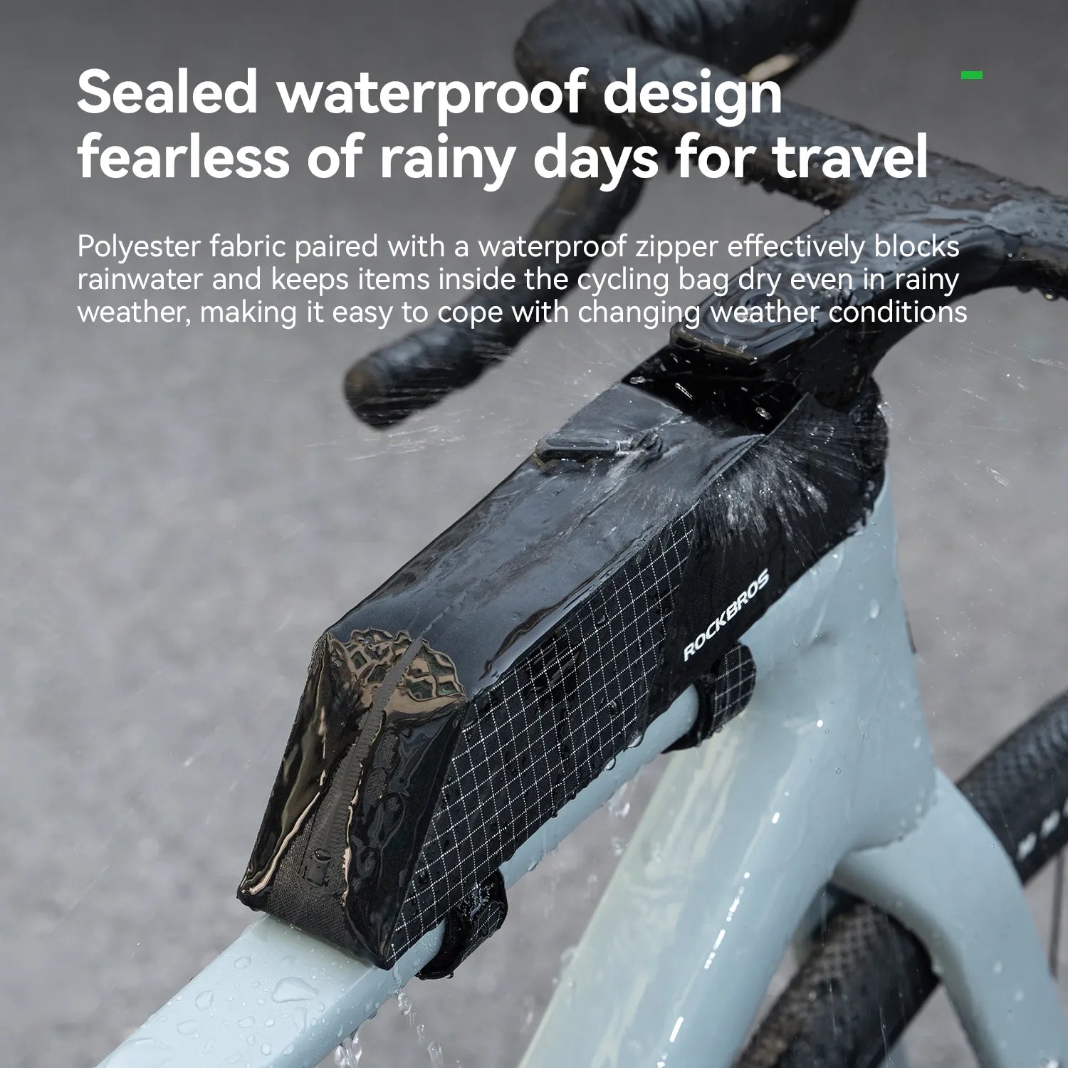 ROCKBROS waterproof aerodynamic bike top tube bag for road cycling and commuting