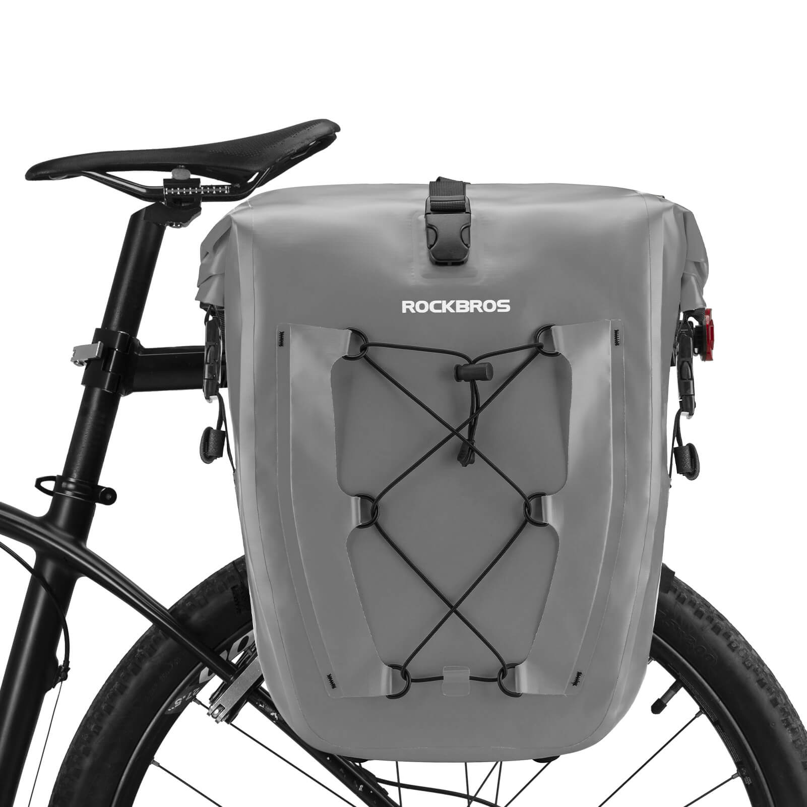 ROCKBROS waterproof cycling pannier bag with reflective logo
#Color_Gray