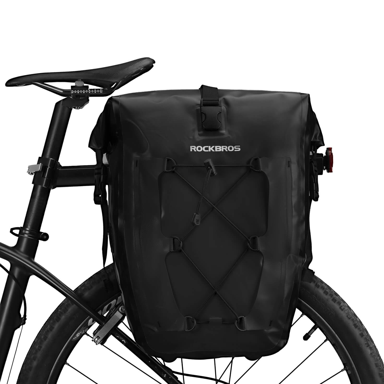 ROCKBROS waterproof cycling pannier bag with reflective logo
#Color_Black