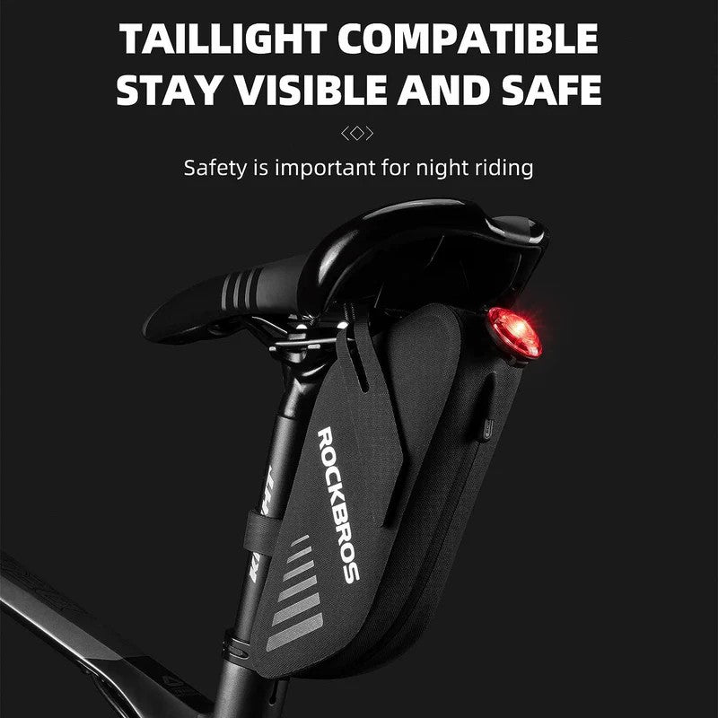 ROCKBROS waterproof bike saddle bag and top tube bag, small lightweight cycling seat pack for road and mountain bikes