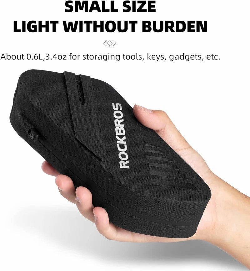 ROCKBROS waterproof bike saddle bag and top tube bag, small lightweight cycling seat pack for road and mountain bikes