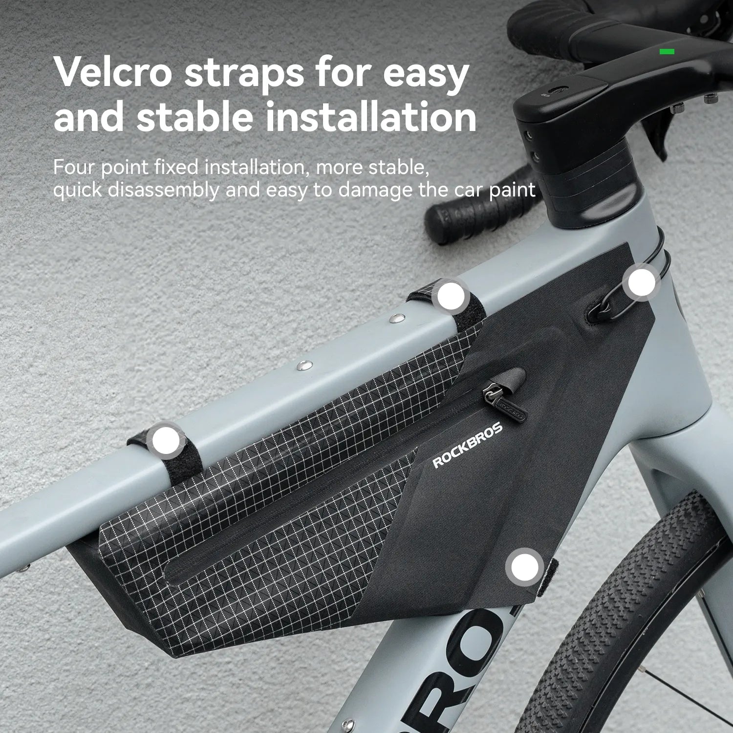 Fully waterproof cycling frame bag with seamless welded construction for all-weather riding