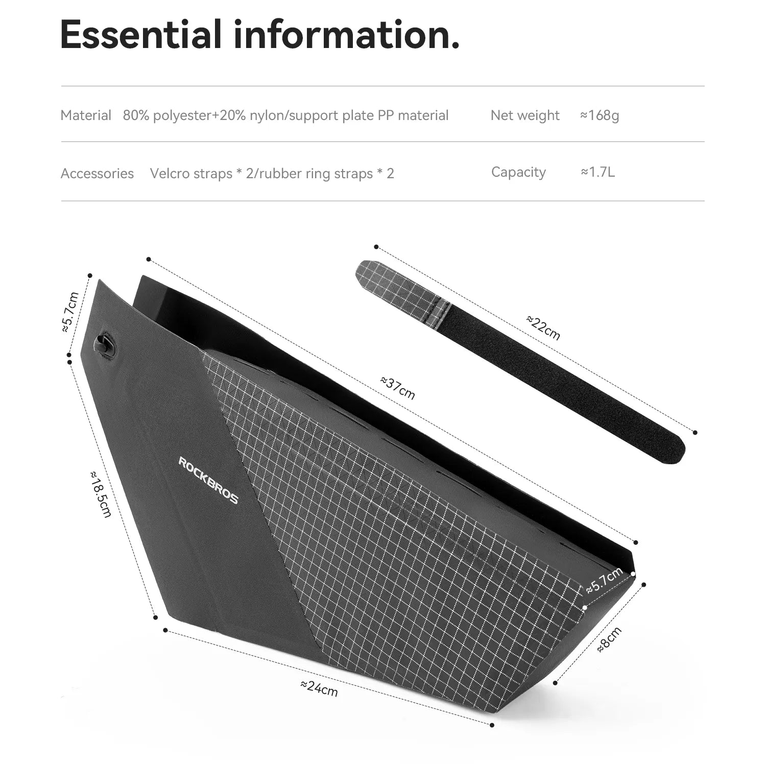 Fully waterproof cycling frame bag with seamless welded construction for all-weather riding