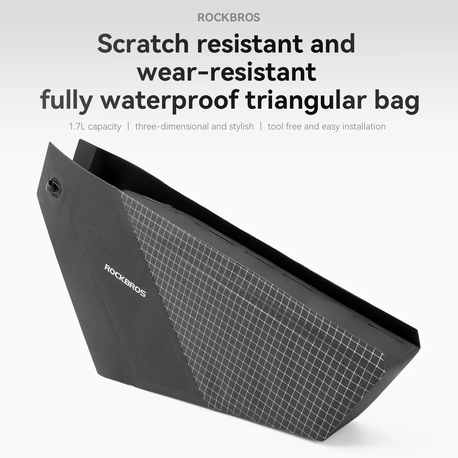 Fully waterproof cycling frame bag with seamless welded construction for all-weather riding