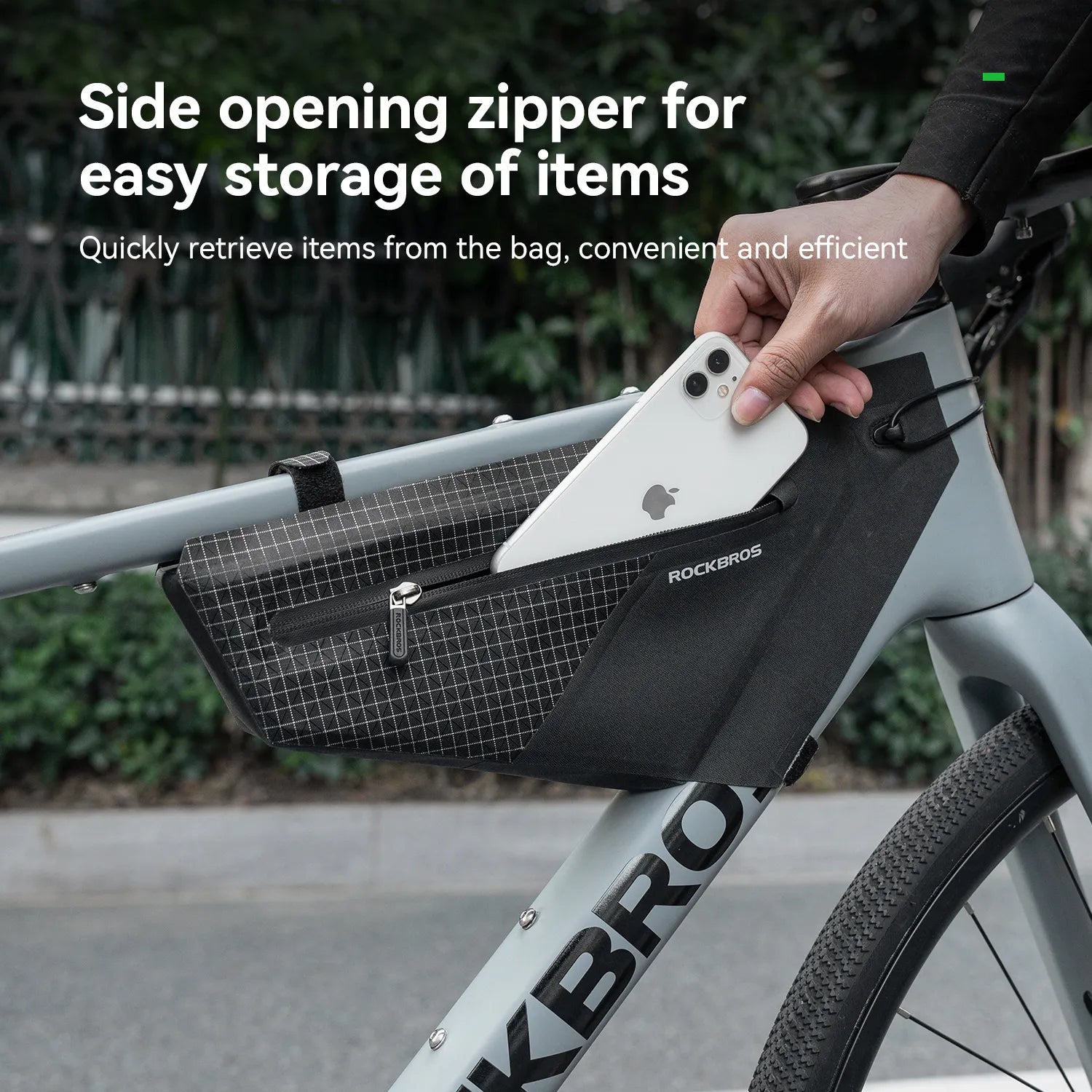 Fully waterproof cycling frame bag with seamless welded construction for all-weather riding