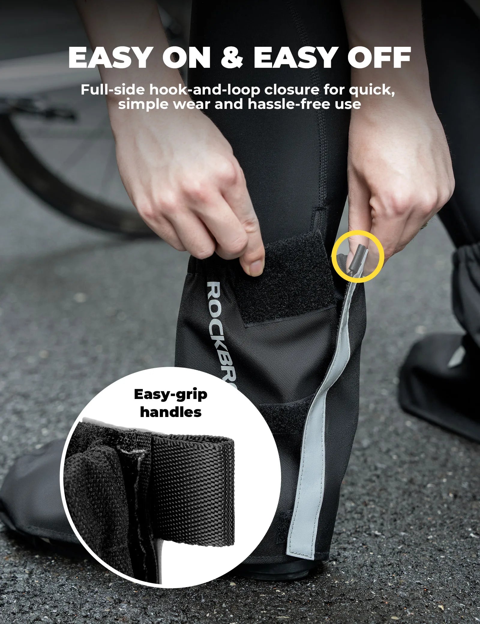 ROCKBROS waterproof cycling shoe covers for rain, snow, and wind protection