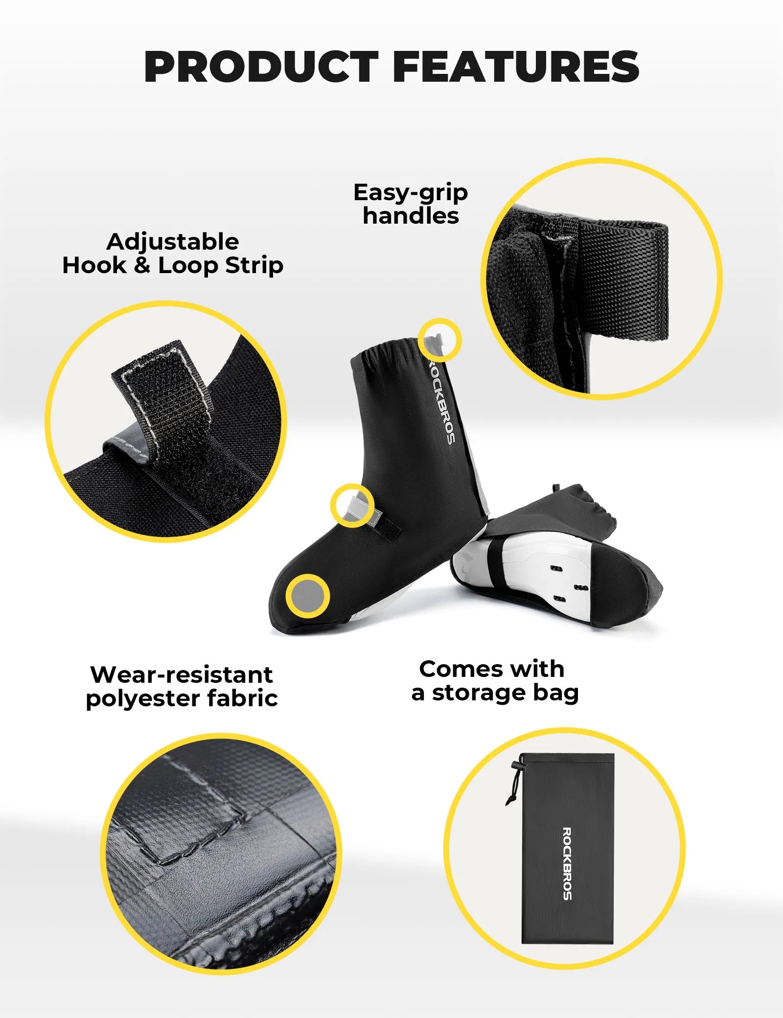 ROCKBROS waterproof cycling shoe covers for rain, snow, and wind protection