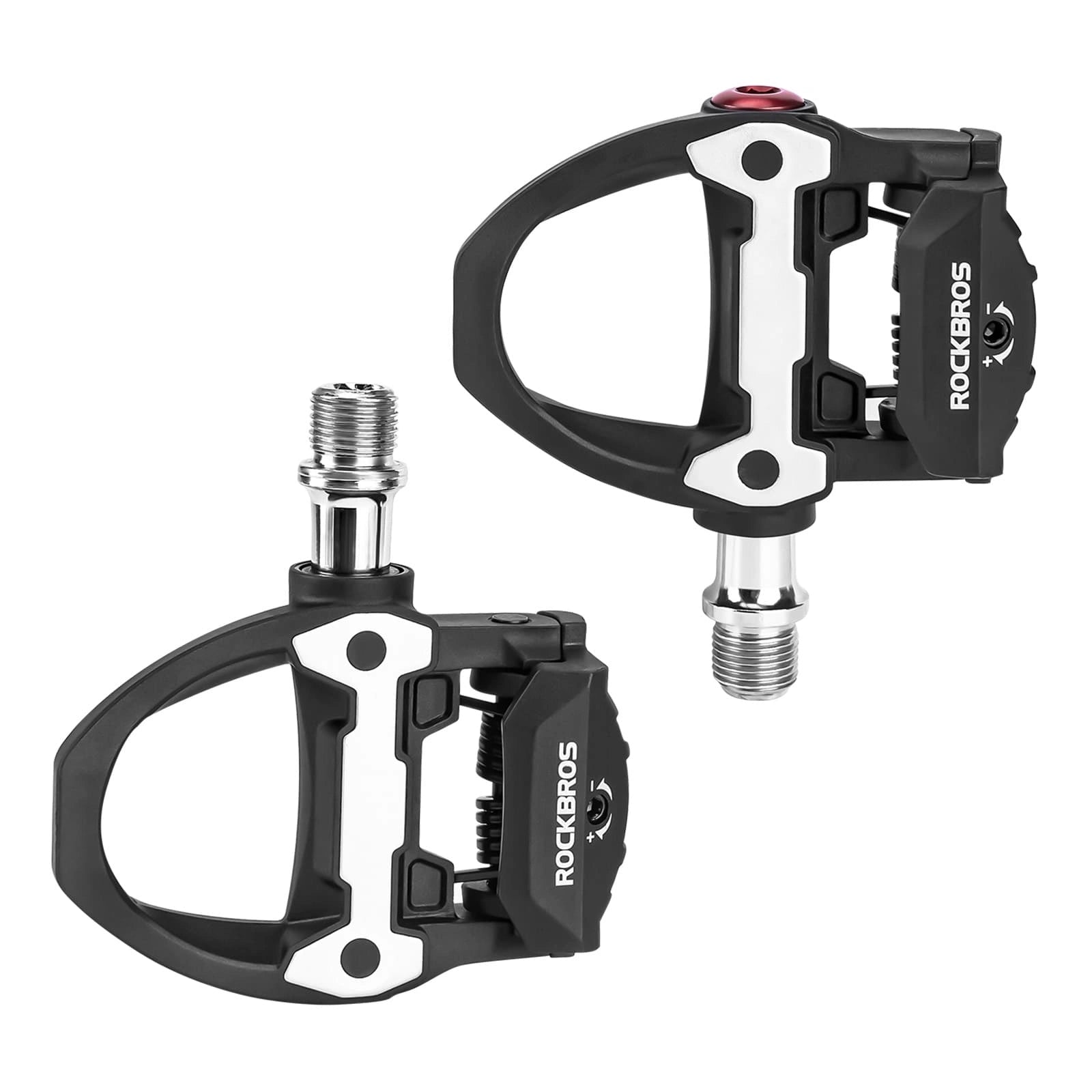 ROCKBROS Wide Durable Nylon SPD Road Bike Pedals with Cr-Mo Steel Axle, Adjustable Tension, and Sealed Bearings