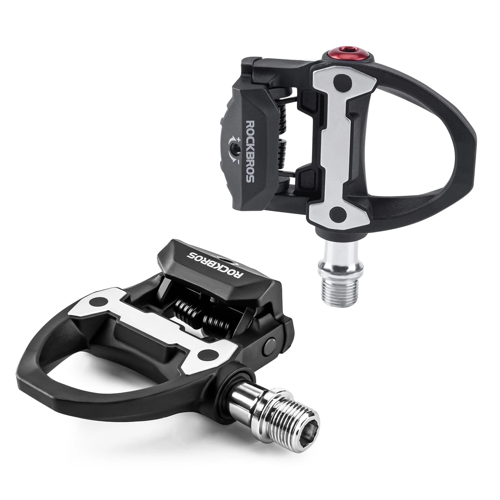 ROCKBROS Wide Durable Nylon SPD Road Bike Pedals with Cr-Mo Steel Axle, Adjustable Tension, and Sealed Bearings