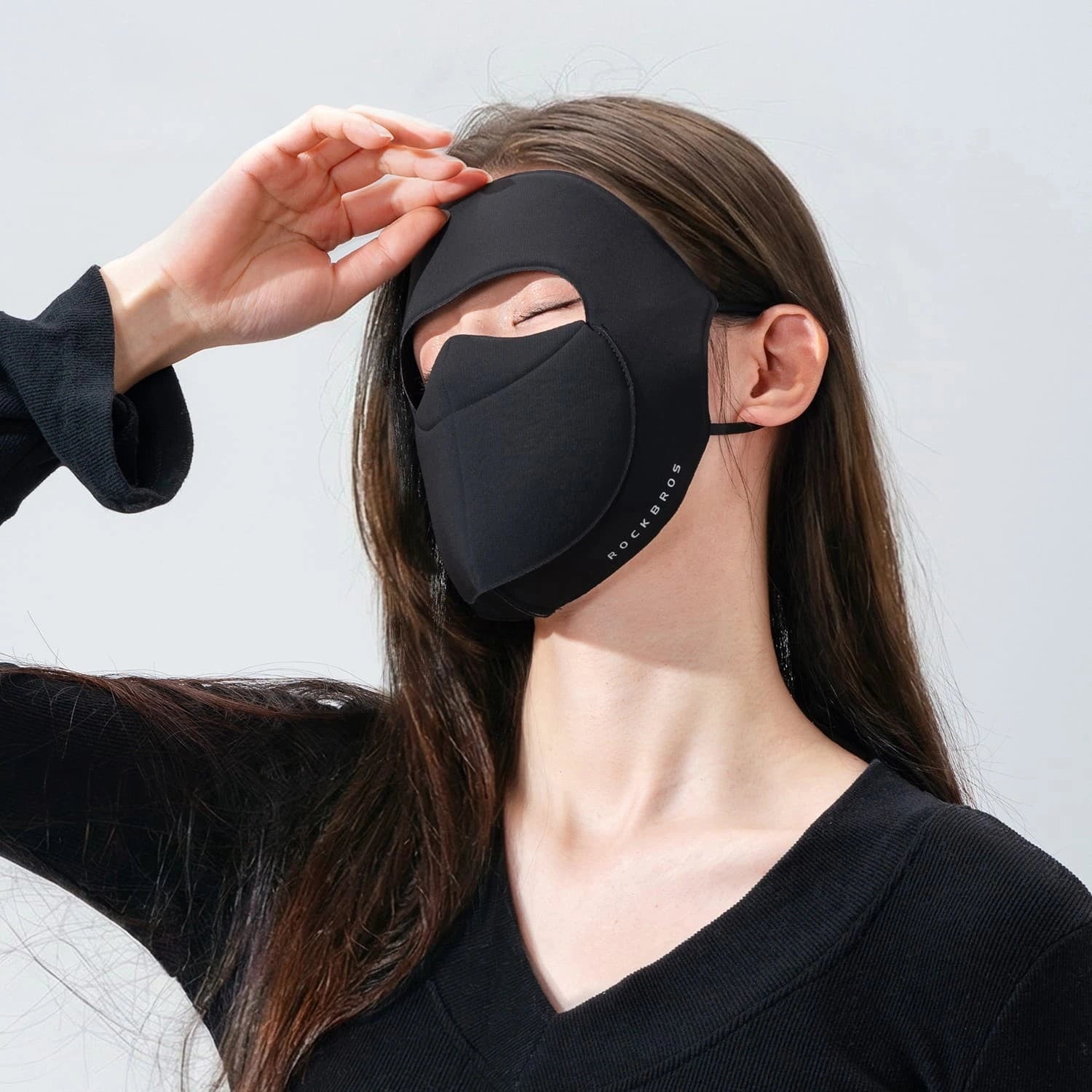 ROCKBROS Windproof Cycling Full Face Mask with Warm Breathable Fabric for Cold-Weather Outdoor Riding