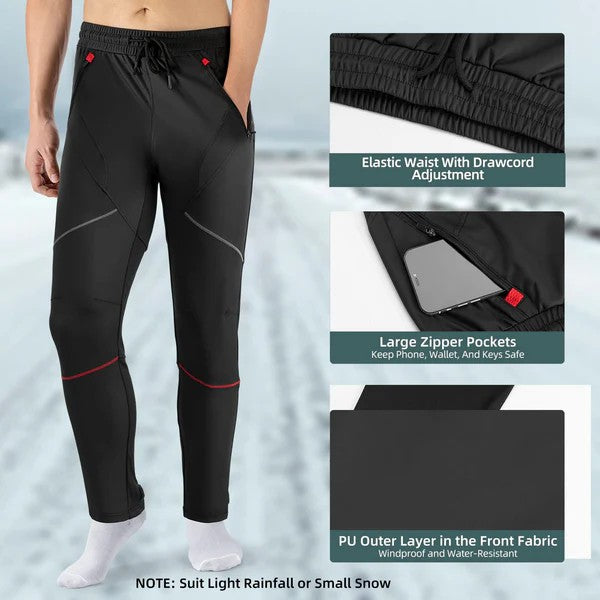ROCKBROS windproof thermal cycling jacket and pants set for winter riding, fleece lined, warm and breathable outdoor sportswear