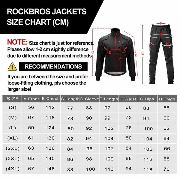ROCKBROS winter cycling set with windproof and waterproof protection