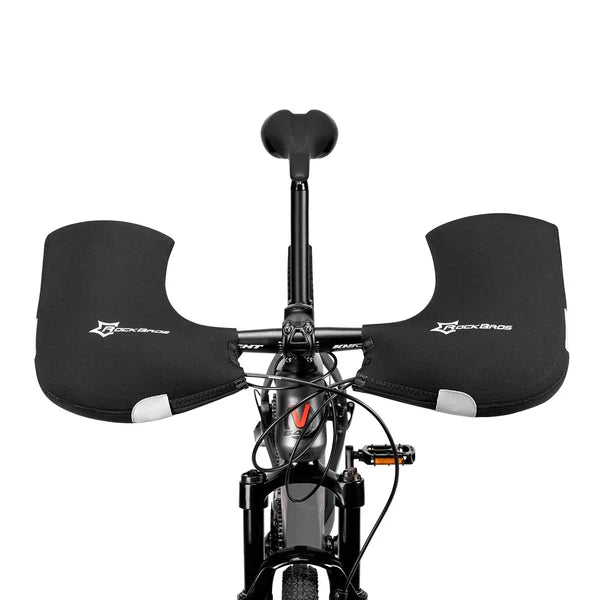ROCKBROS windproof winter bike handlebar mittens for cold-weather cycling