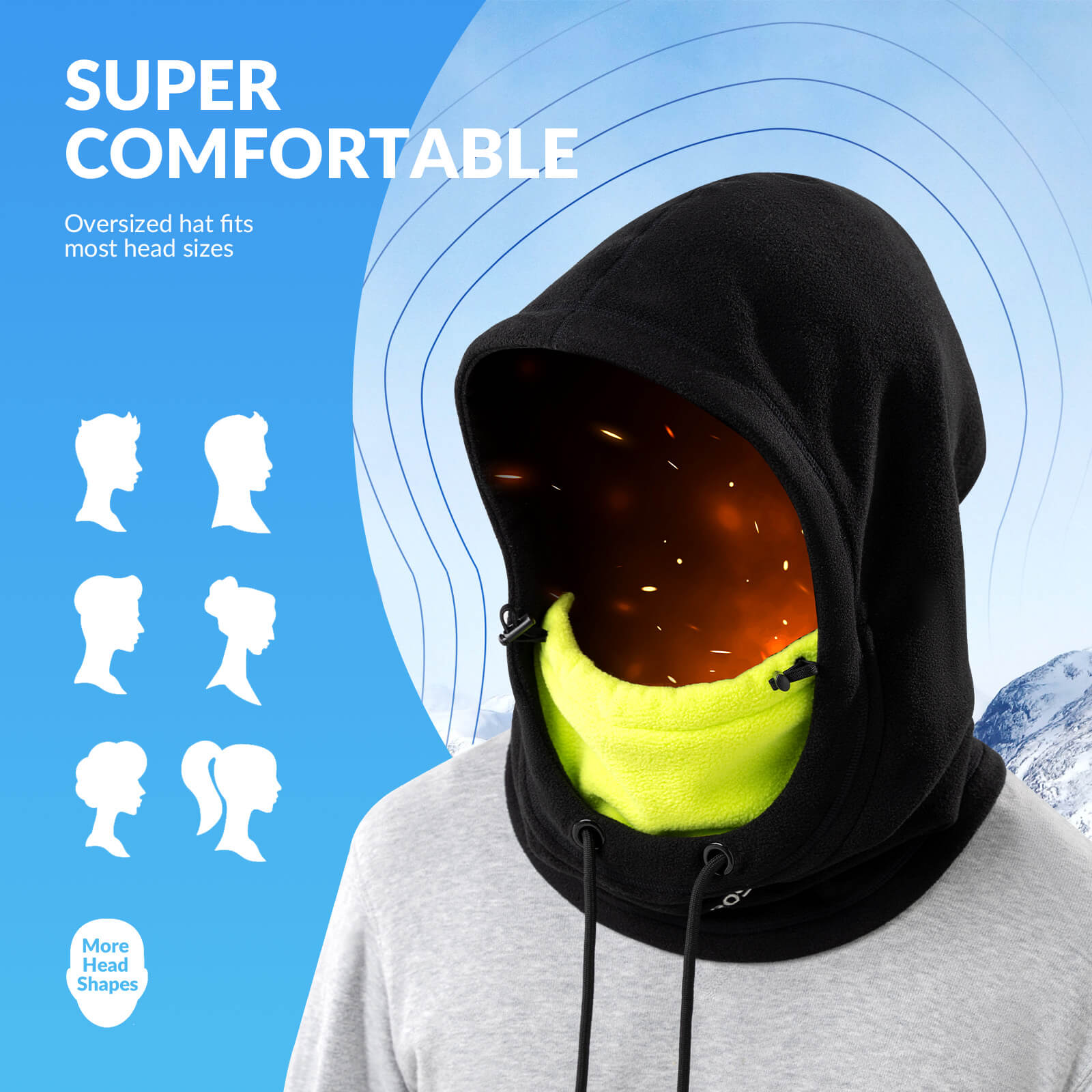 ROCKBROS winter fleece balaclava ski mask for men and women