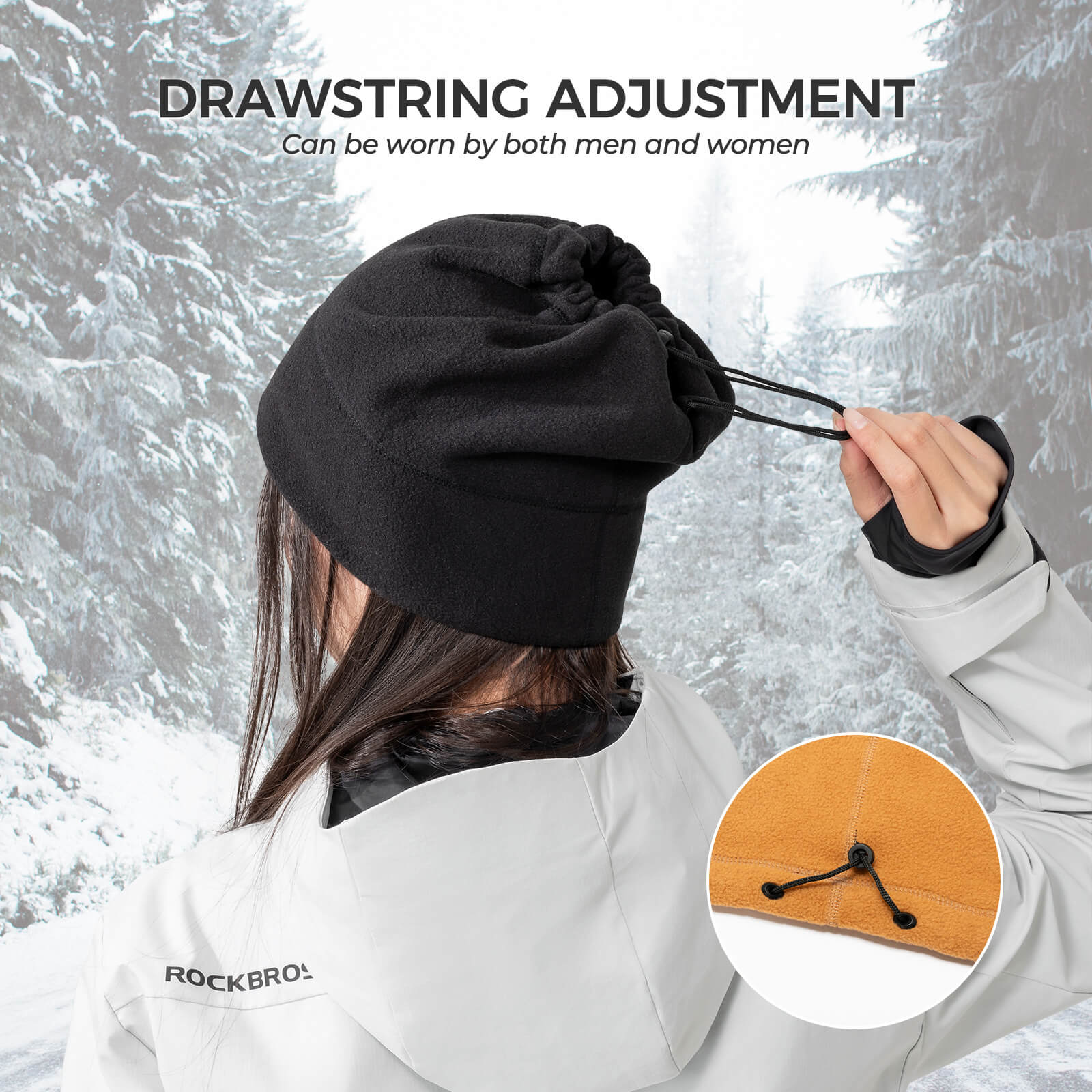 ROCKBROS Winter Neck Gaiter Fleece Hat and Face Mask for Skiing and Cycling