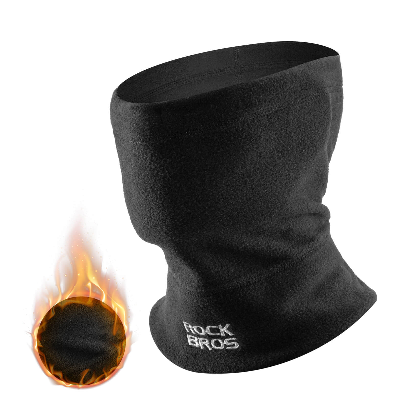 ROCKBROS Winter Neck Gaiter Fleece Hat and Face Mask for Skiing and Cycling
#Color_Black