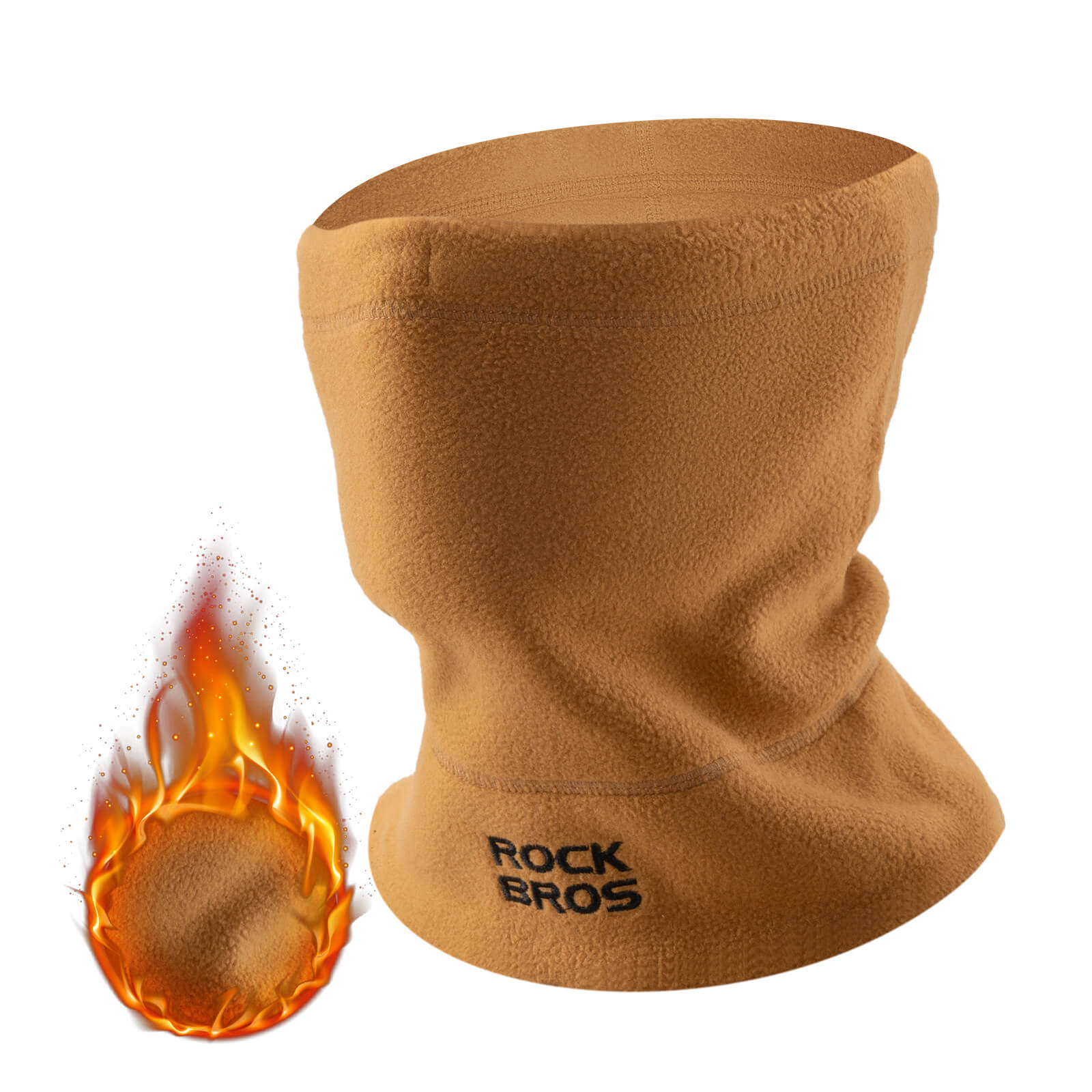 ROCKBROS Winter Neck Gaiter Fleece Hat and Face Mask for Skiing and Cycling
#Color_Brown