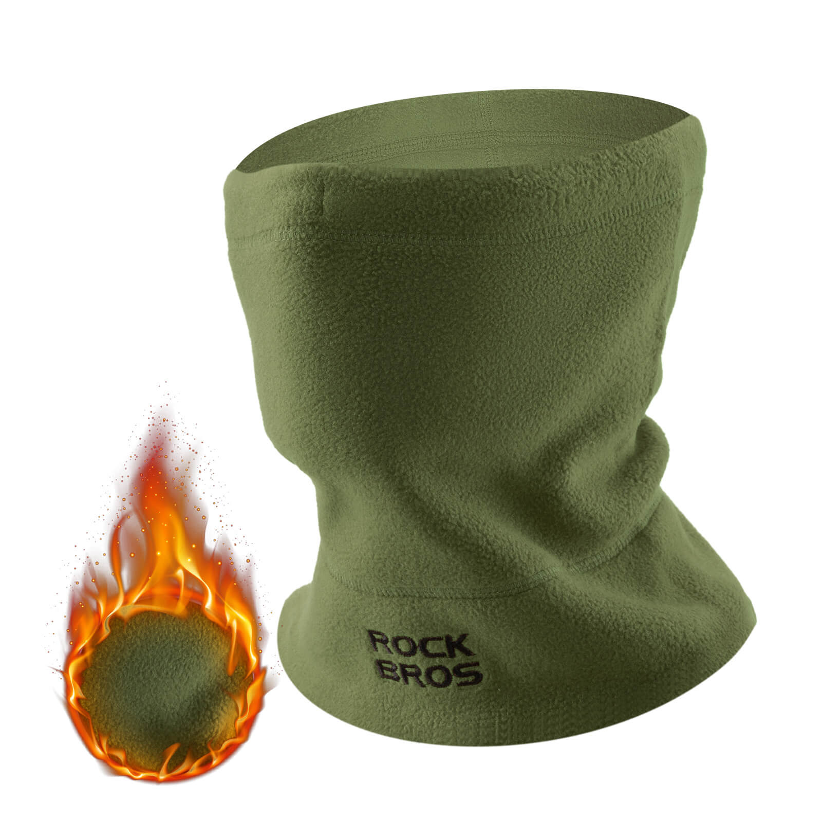ROCKBROS Winter Neck Gaiter Fleece Hat and Face Mask for Skiing and Cycling
#Color_Green